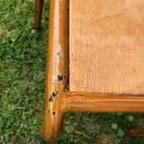 School chair brown vintage wood and metal painted wood way