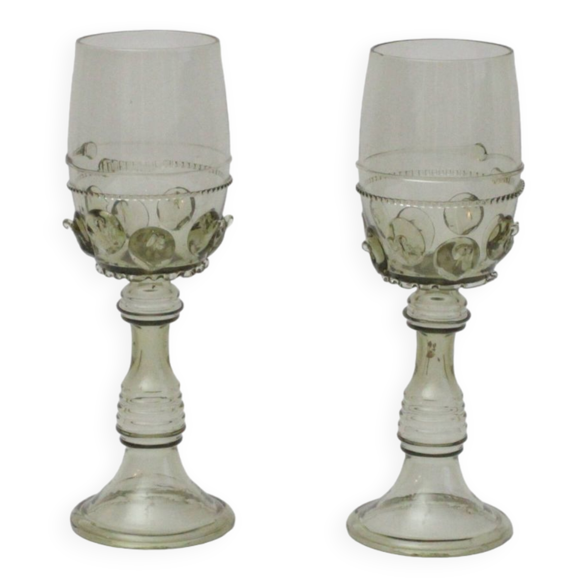 Roemer wine glasses by Josed & Eva Flek, Novy Bor Czechoslovakia.