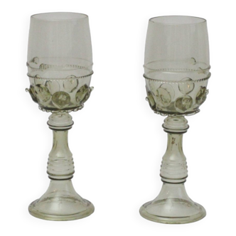 Roemer wine glasses by Josed & Eva Flek, Novy Bor Czechoslovakia.