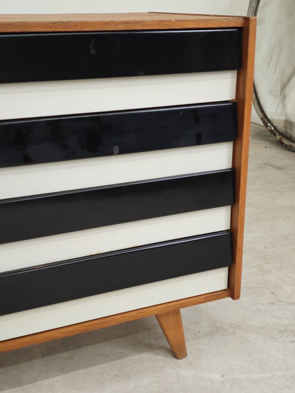 U-458 Sideboard Cabinet by Jiri Jiroutek for Interier Praha black and white 1960