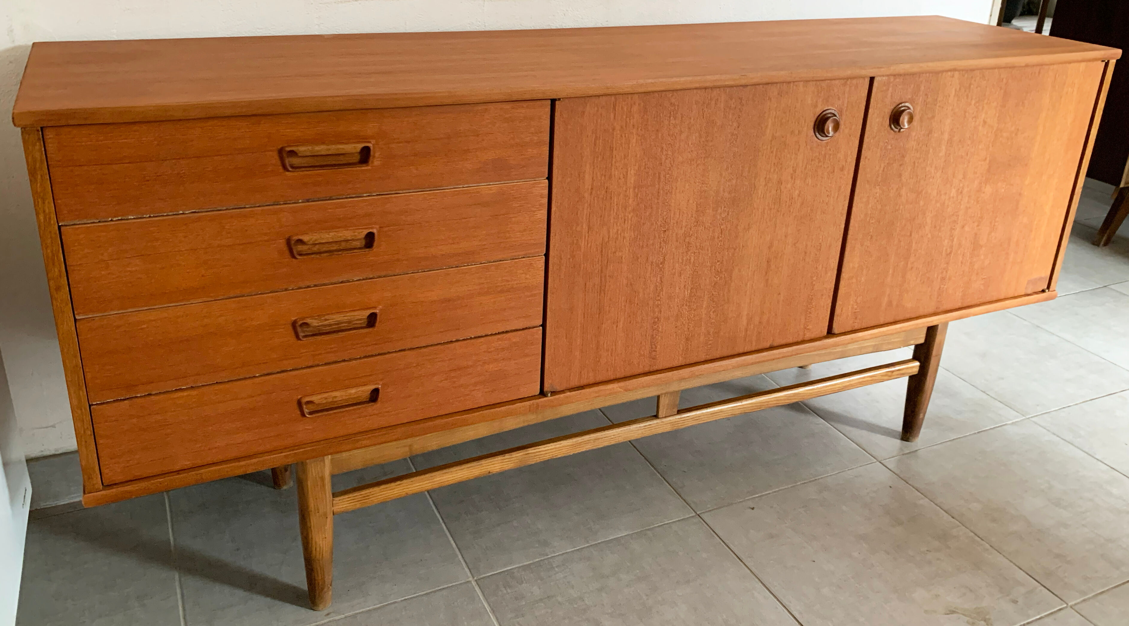 Vintage Scandinavian enfilade from the 60s in teak