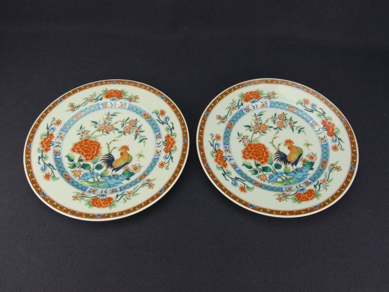 2 assiettes plates décor "Au Coq" Haviland
