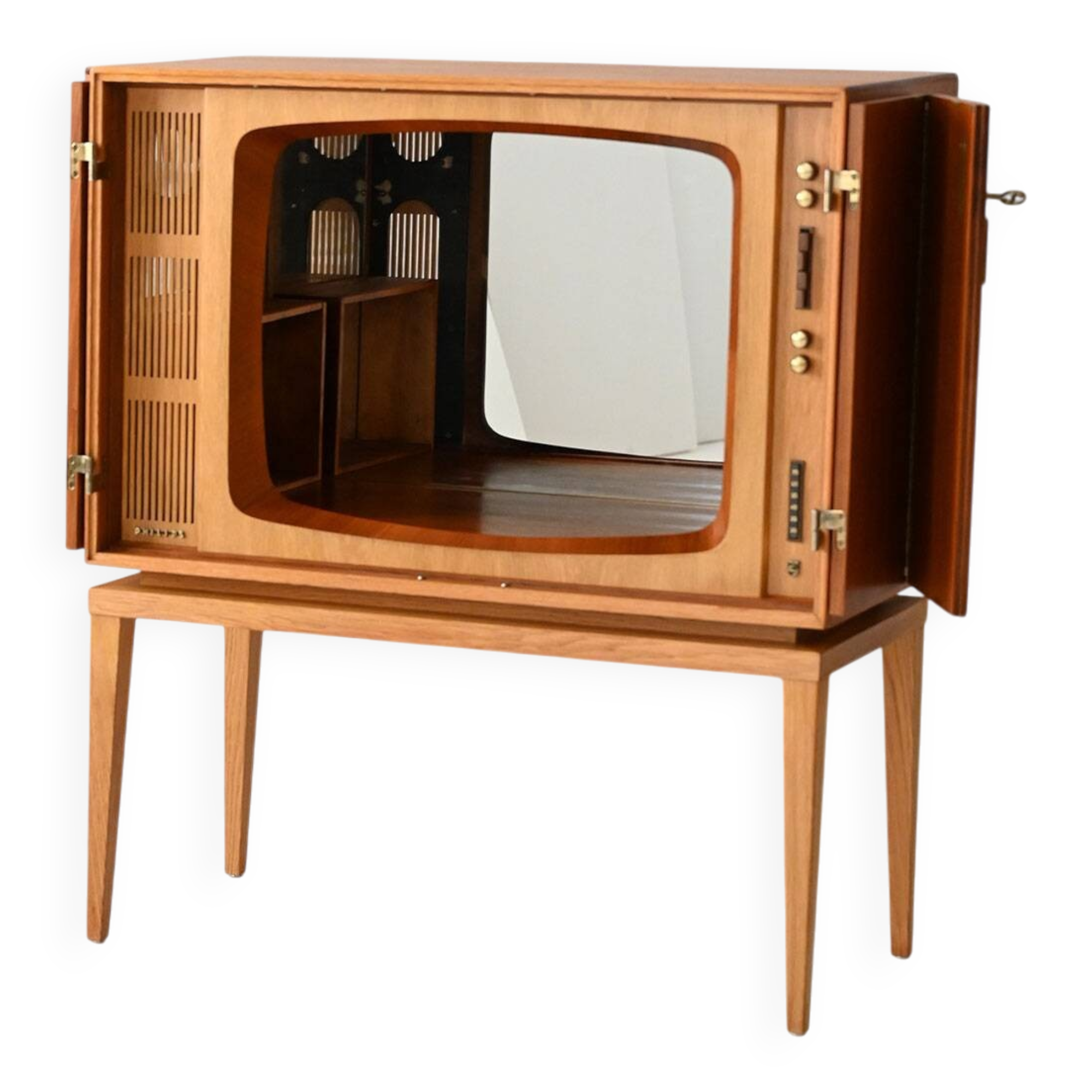 Meuble bar scandinave vintage en teck, années 1950