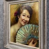 Oil painting on canvas circa 1940-1950