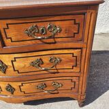 Transition louis xv louis xvi chest of drawers in cherry wood 4 drawers from the 18th century