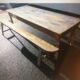 Farm table with two benches