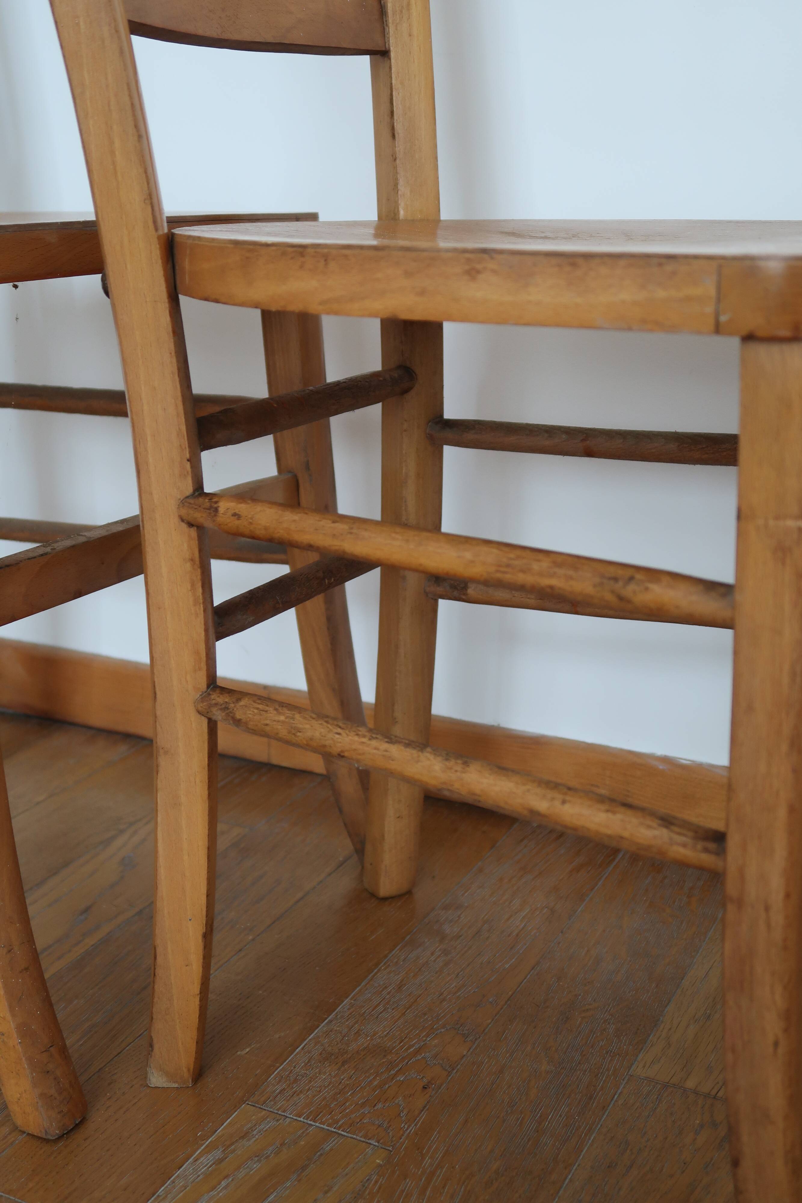Lot de 8 chaises bistrot clair Luterma