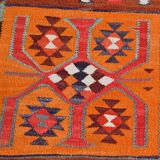 Red Orange Tribal Vintage Runner Rug, 101x297Cm