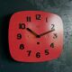 Vintage formica clock silent wall clock "red odo"