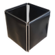 Chrome and faux leather wastepaper basket