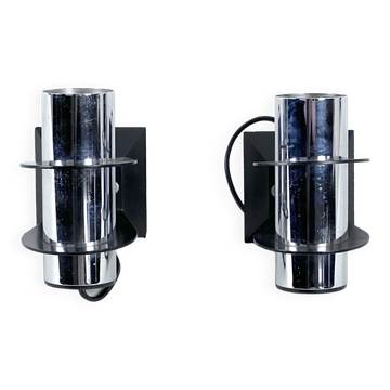 Targetti, pair of wall lamps model Elbow. Italy 1970s
