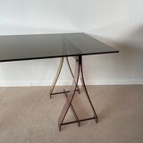 Office glass tray on trestles altuglass 1970s