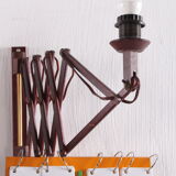 Vintage wall harmonica lamp teak Danish design, 1960