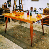 Vintage  table with compass feet 1960s