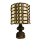 Temde Leuchten brutalist lamp, wood and wool from the 1960s.