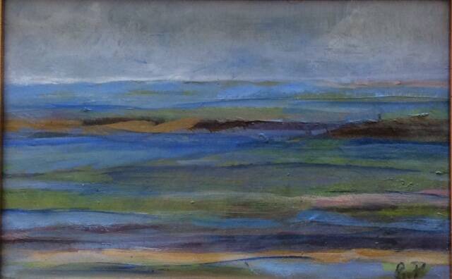 small oil on canvas framed and signed, sea motif.