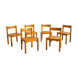 Series of 6 chairs, France 1960