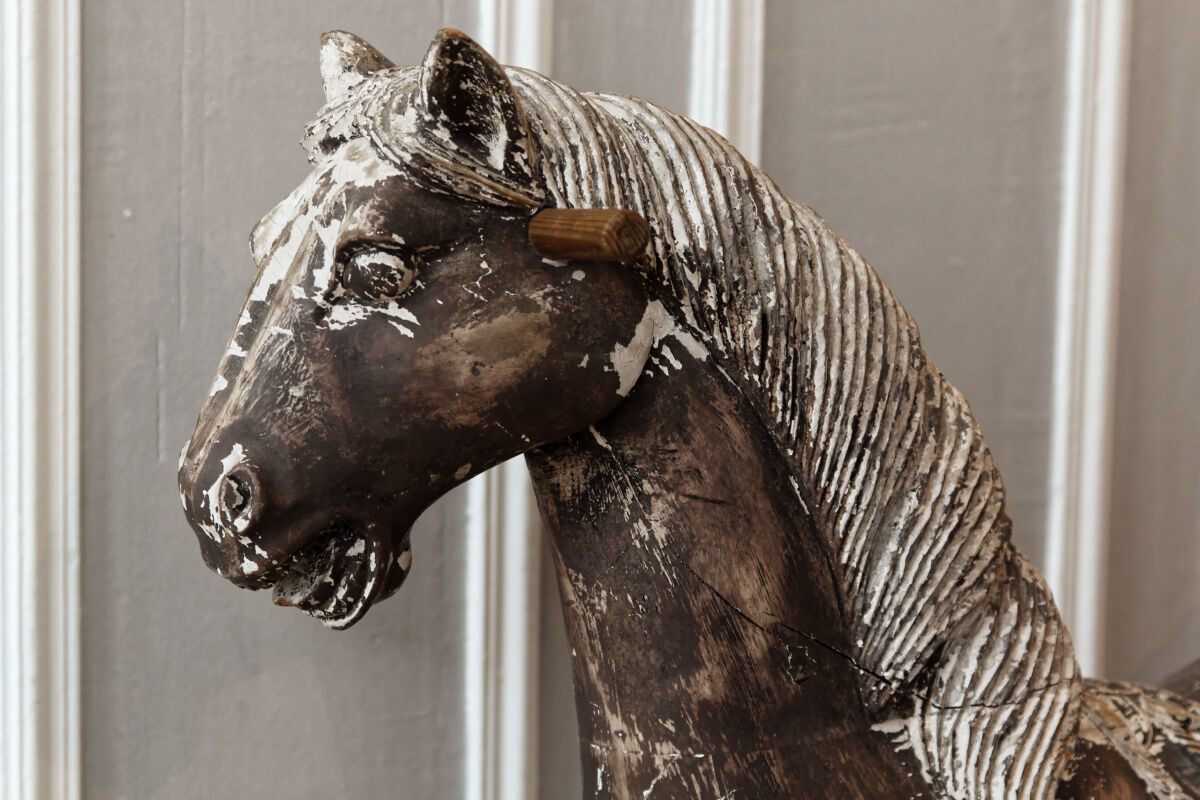 Wooden rocking horse, 19th century