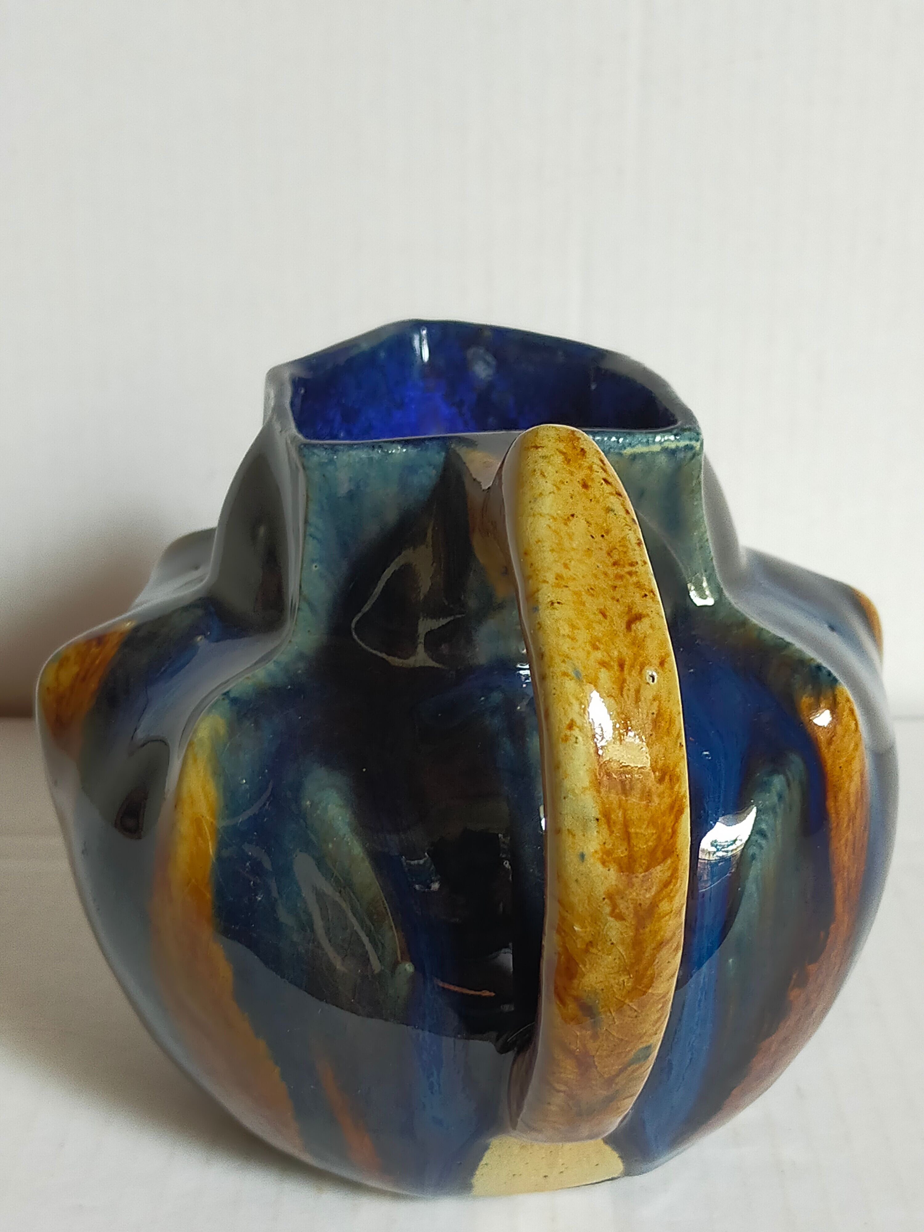 Art nouveau pitcher enamelled earth early twentieth century