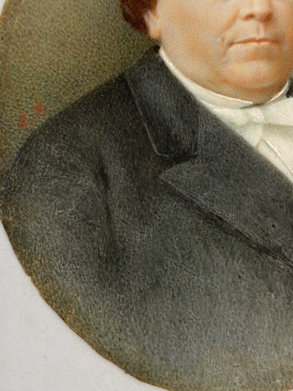 Miniature painted,  signature to identify nineteenth century man