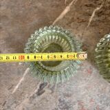 Pair of Vintage Round Glass Candle Holders