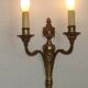 Large Bronze French Double Light Empire Wall Sconce with Urn Detail