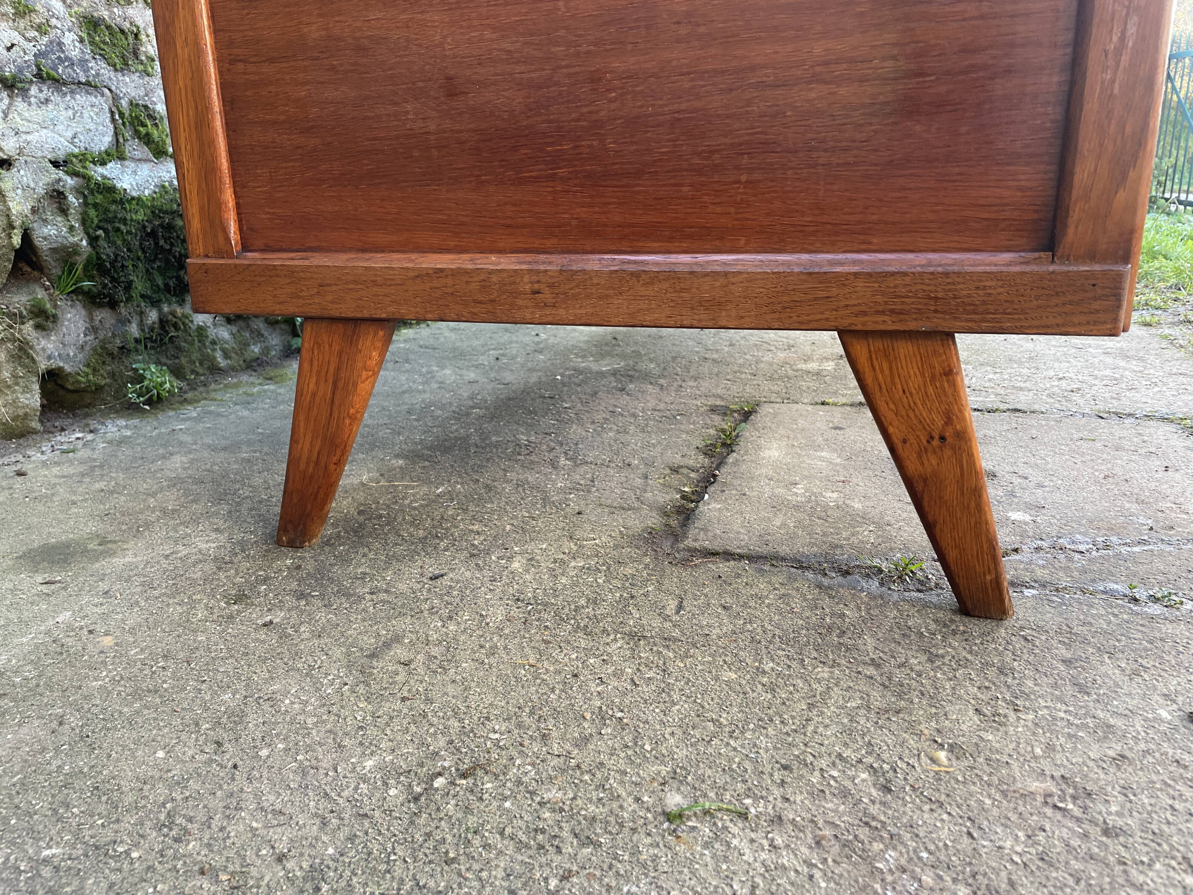 Handmade children's bed with compass feet 1950