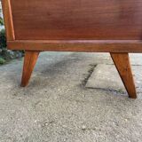 Handmade children's bed with compass feet 1950