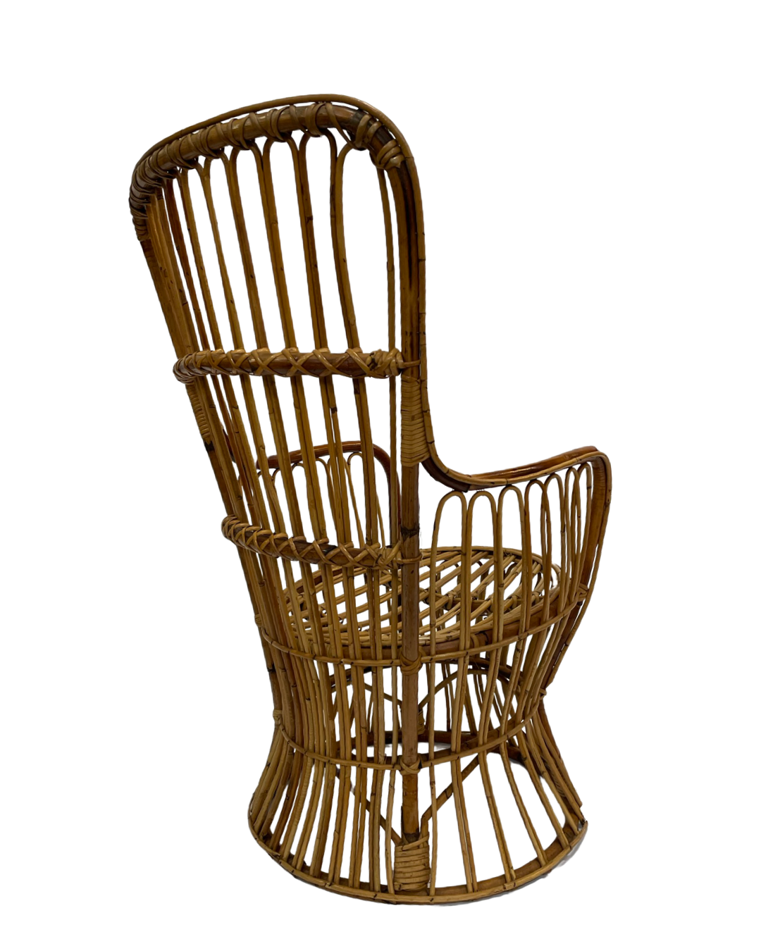 Set of two mid century rattan armchairs by bonacina 1950 design