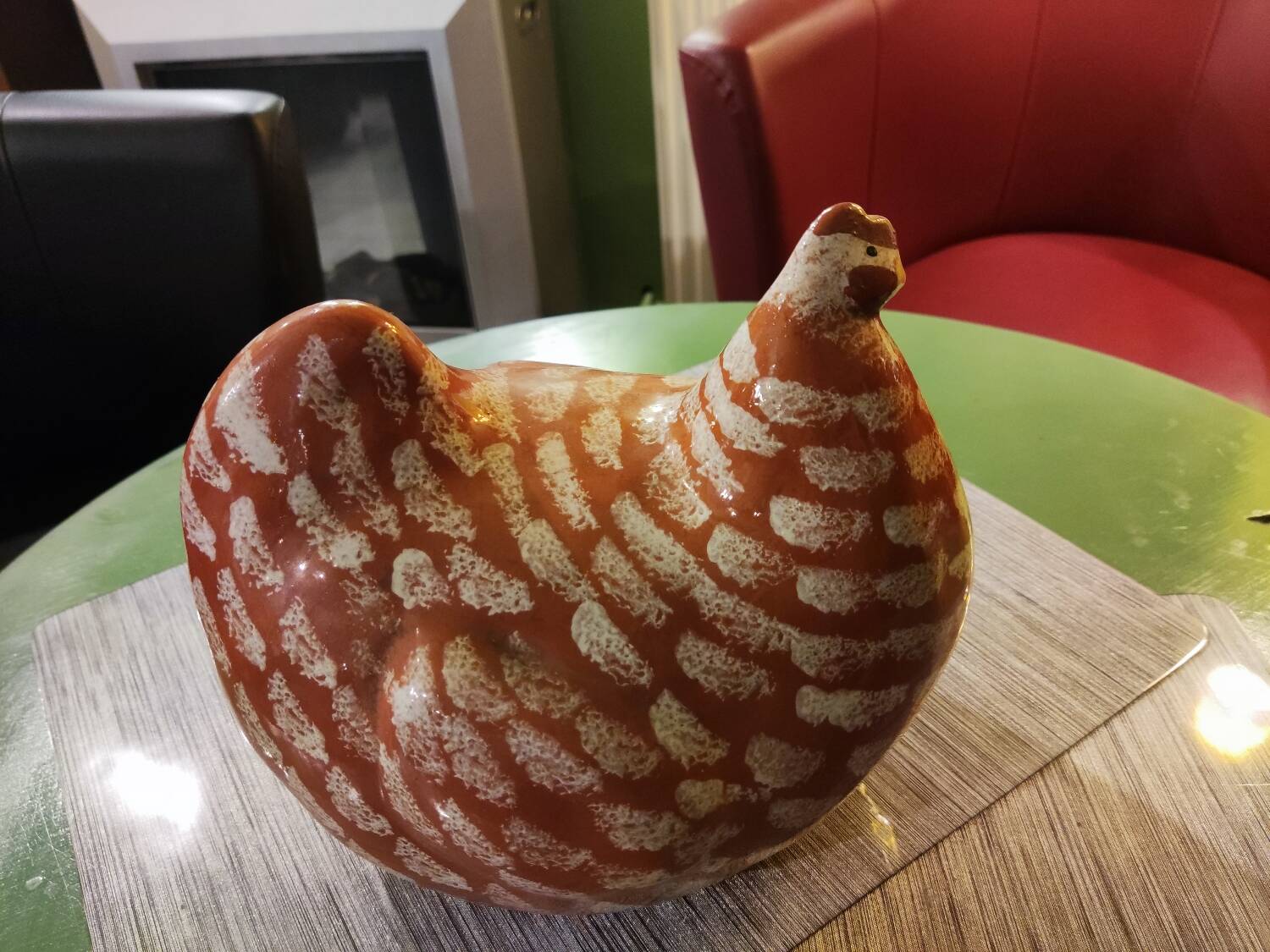 Signed terracotta hen