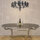 Vintage large chrome Italian Space Age pendant lamp Sciolari