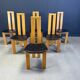 Chaises de salle à manger en chêne à dossier haut postmodernes, années 1980 - ensemble de 6