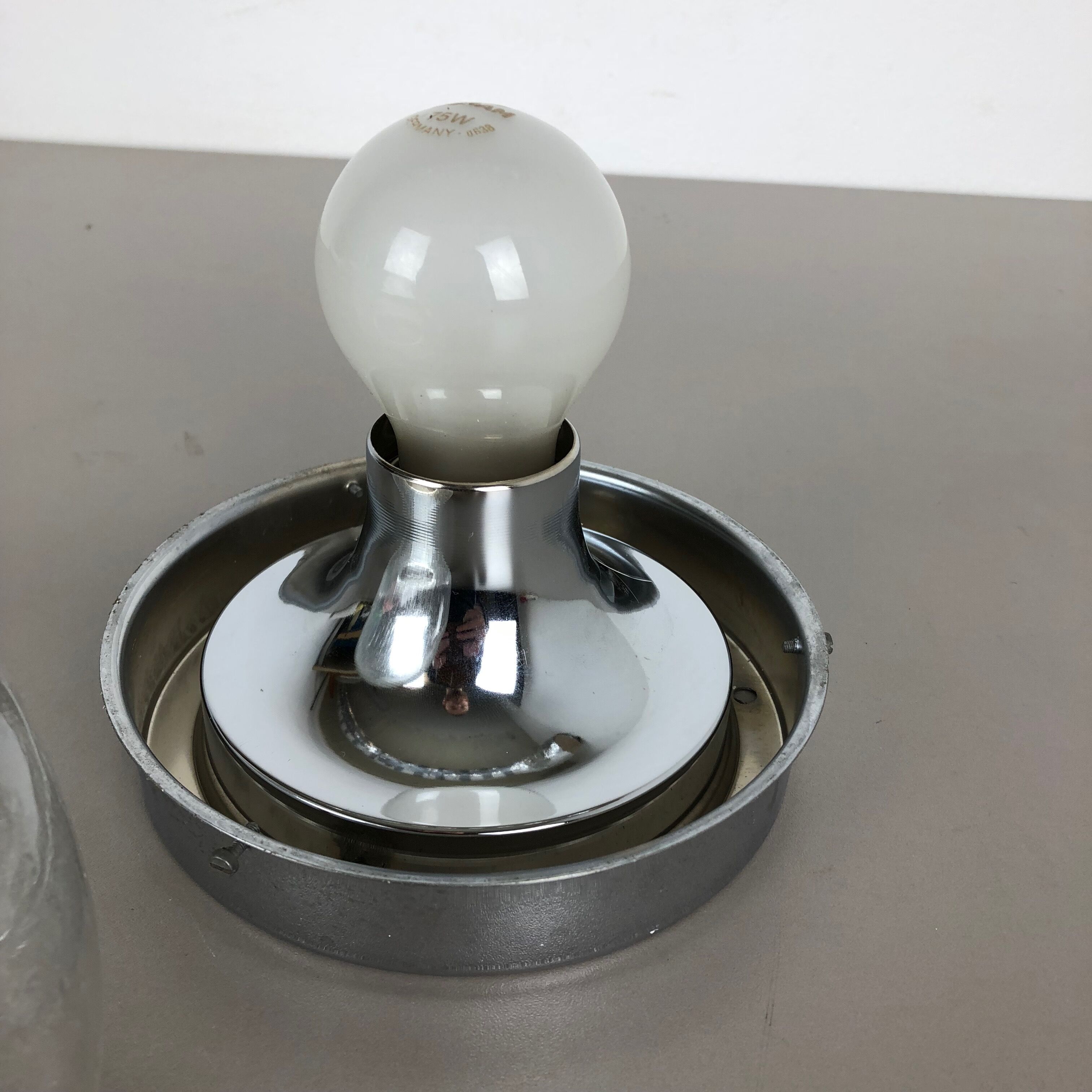 Cone Ice Glass Bubble Wall Light Made by Hillebrand Leuchten, Germany