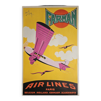 FARMAN AIRLINES poster - Albert Solon