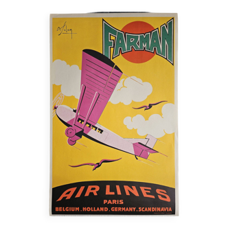 Affiche FARMAN AIRLINES - Albert Solon
