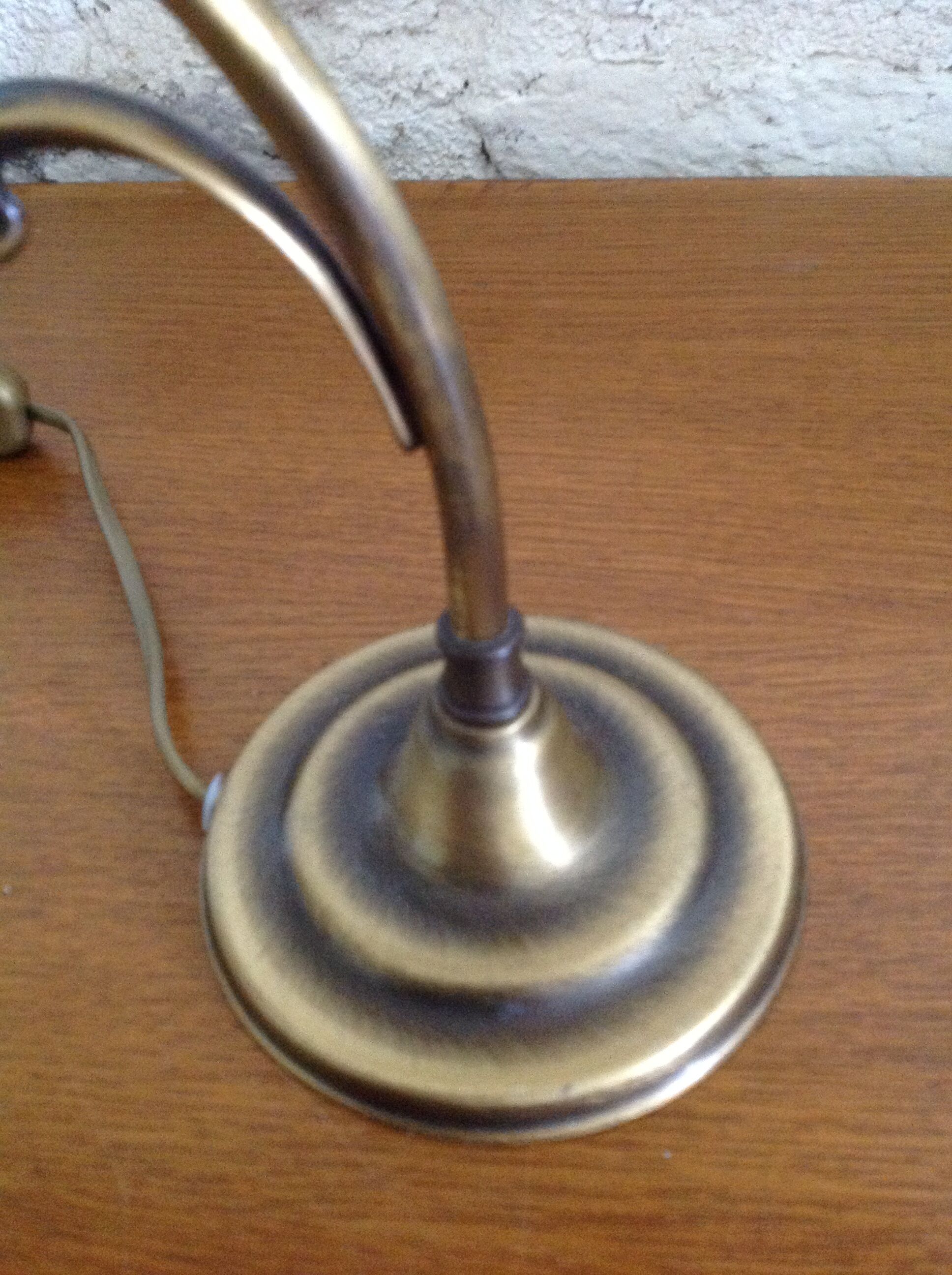 Old table lamp brass vintage tulip glass