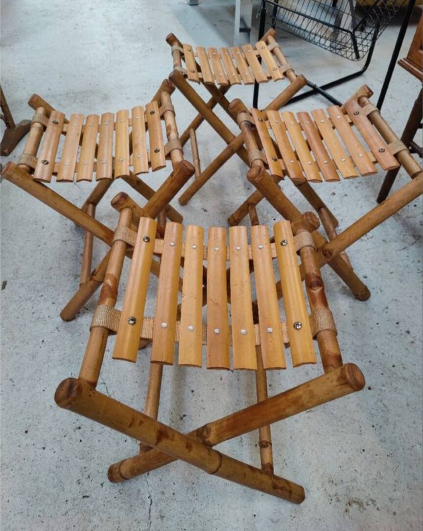 Bamboo folding stool