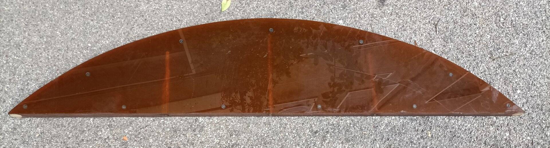 Étagère de console en verre acrylique orange, années 1970