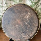 Old and large painted sheet metal tray / late 19th century