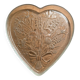 Vintage etched glass heart shaped dish with floral pattern