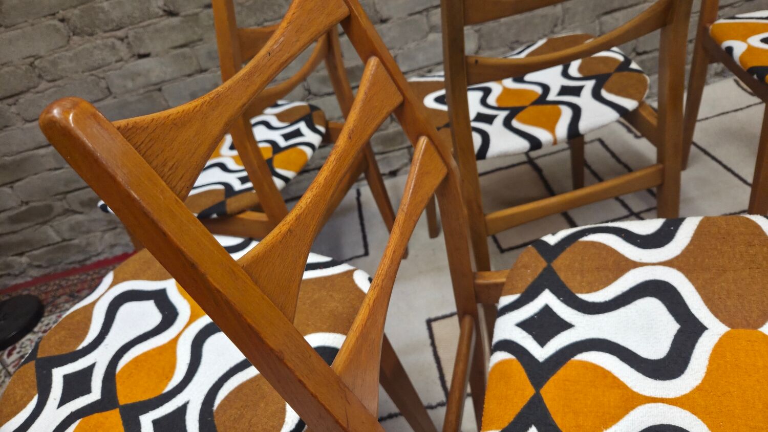 Set of 6 vintage Scandinavian chairs Bähre Mignon furniture 1960