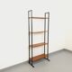 Vintage Italian modular teak and metal bookcase