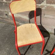 Set of 4 school chairs 70s