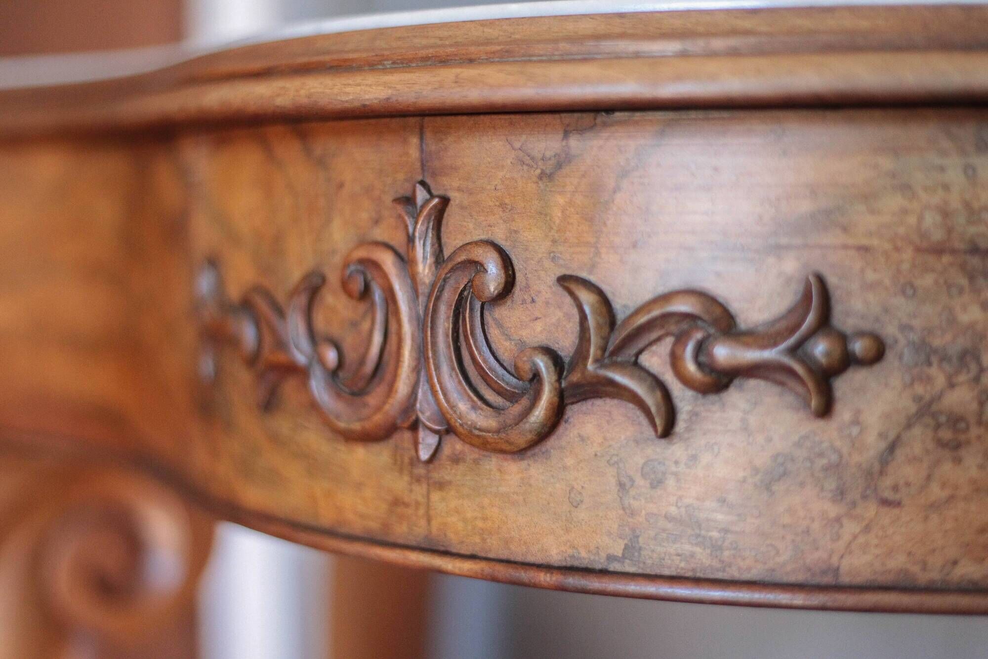 Console bois et marbre époque Louis Philippe, meuble bois, meuble d'entrée