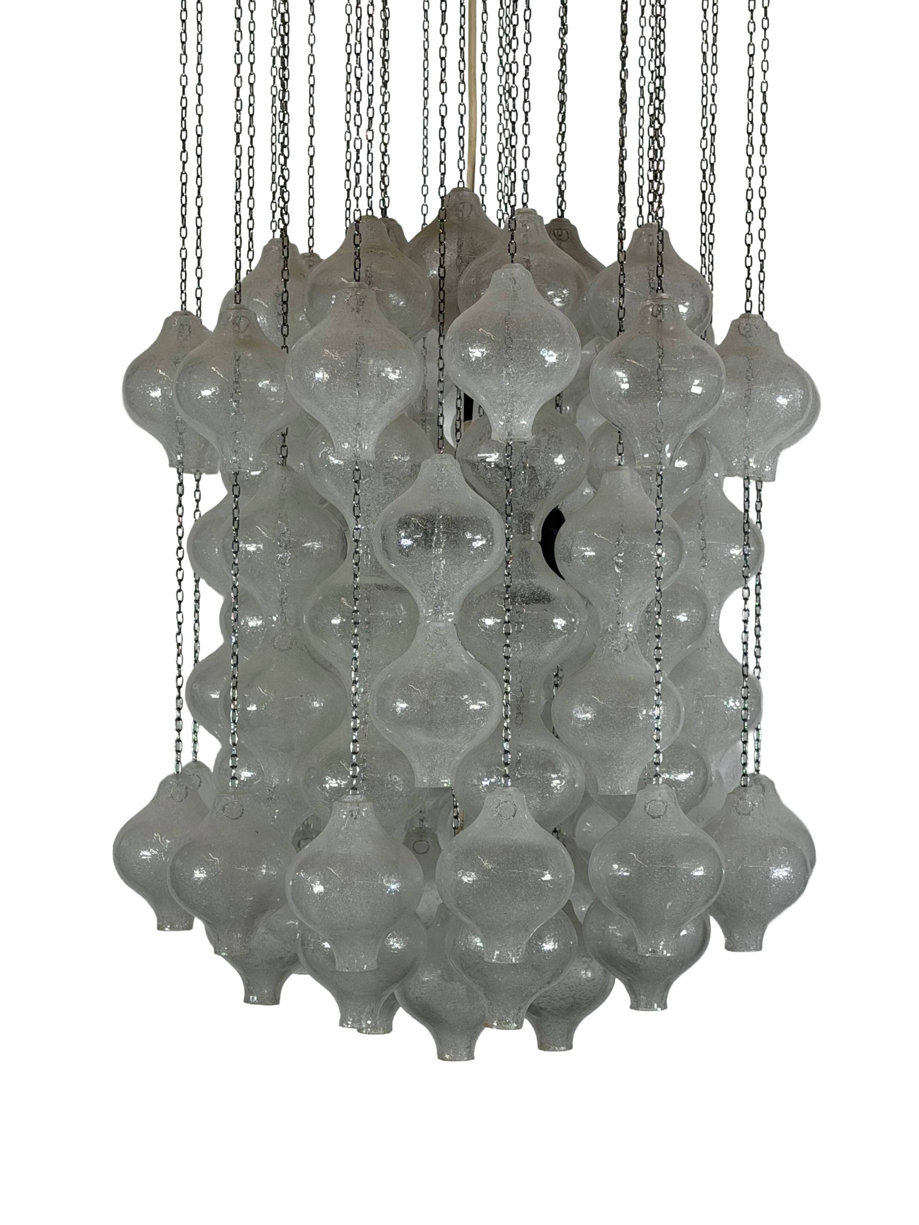 1960s 197070s Tulip Chandelier by J.T. Kalmar for Kalmar Austria