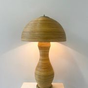 Lampe à poser contemporaine en bambou