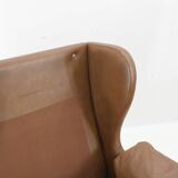 1970s Pair of Brown Leather Armchairs, Denmark