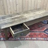 19th century chestnut coffee table with 2 drawers