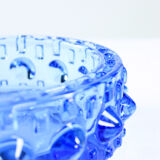 Midcentury bowl in blue glass, design by Frantisek Pečený, czechoslovakia 1960s