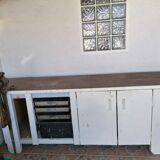 Old cabinetmaker's workbench with oak top and foot